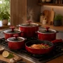 Jogo de Panelas de Cerâmica 5 Peças Slim Marsala Ceraflame