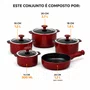 Jogo de Panelas de Cerâmica 5 Peças Slim Marsala Ceraflame