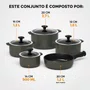 Jogo de Panelas de Cerâmica 5 Peças Slim Onix Gray Ceraflame