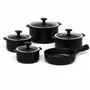 Jogo de Panelas de Cerâmica 5 Peças Slim Preto Ceraflame