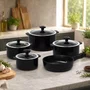 Jogo de Panelas de Cerâmica 5 Peças Slim Preto Ceraflame