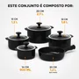 Jogo de Panelas de Cerâmica 5 Peças Slim Preto Ceraflame