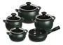 Jogo De Panelas De Cozinha Ceraflame New Premiere Com 5 Peças De Cerâmica Verde-escuro