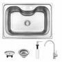 Kit Cuba Inox de Embutir 69x49 Morgana + Válvula + Dosador + Misturador Tramontina