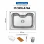 Kit Cuba Inox de Embutir 69x49 Morgana + Válvula + Lixeira + Cesto + Dosador + Tábua Tramontina