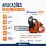 Motosserra Husqvarna 353 Gasolina 51,7cc 3,27HP Sabre 18 Pol Profissional