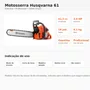 Motosserra Husqvarna 61 Gasolina 61,5cc 3,9HP Sabre 18 Pol Profissional