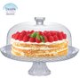 Prato de Bolo Com Pé e Tampa em Vidro 32 cm Ruvolo 8045401